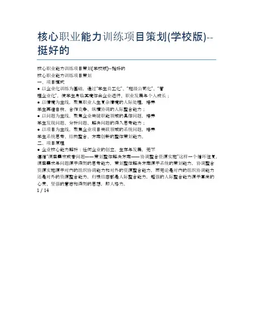 核心职业能力训练项目策划(学校版)--挺好的
