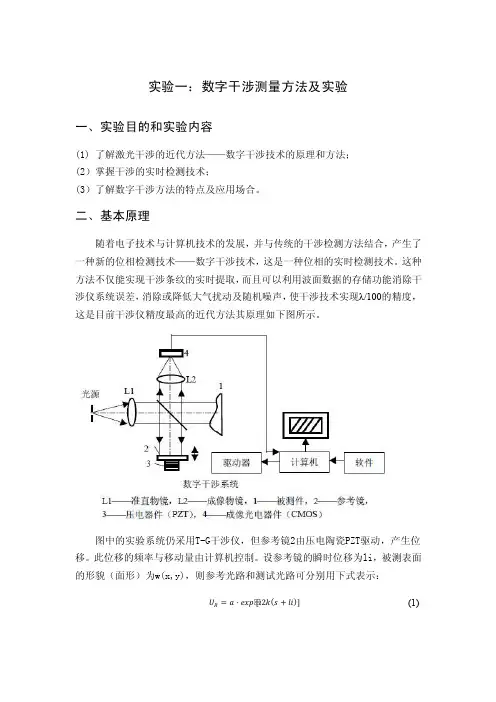光学工程-仪器科学-现代光学测试技术-方法及实验报告
