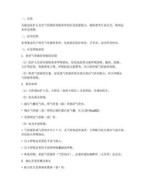 气管插管滑脱应急预案