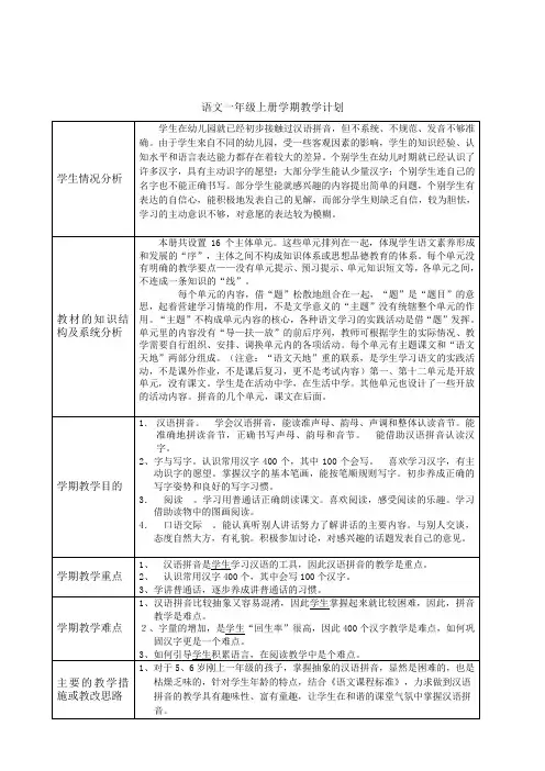 北师大版小学语文一年级上册全册