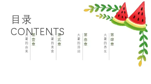卡通小清新二十四节气大暑介绍PPT模板