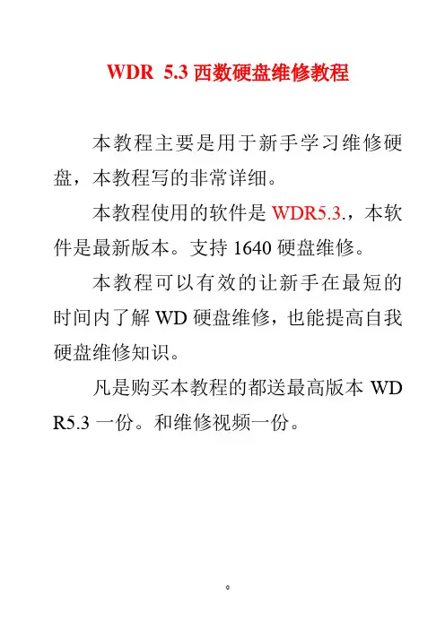 WDR 5.3西数硬盘维修教程..