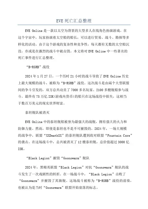 EVE死亡汇总整理