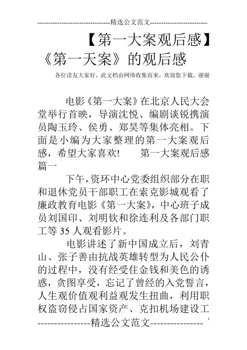 【第一大案观后感】 《第一天案》的观后感