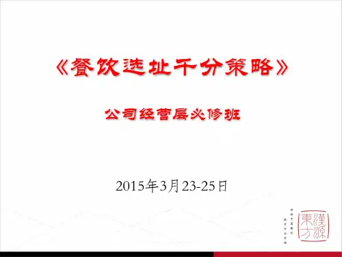 餐饮选址千分策略课件
