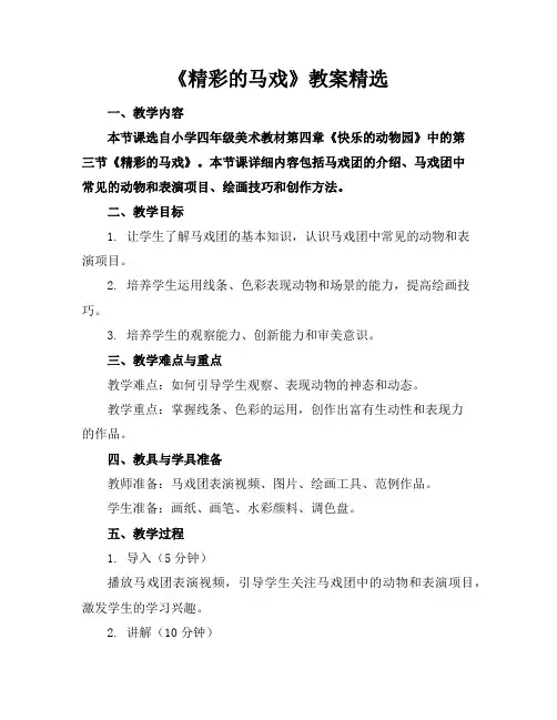 《精彩的马戏》教案2
