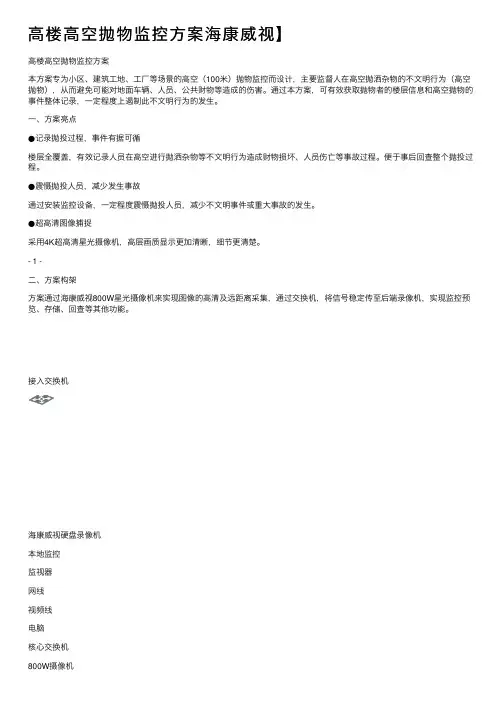 高楼高空抛物监控方案海康威视】