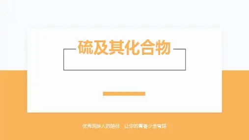 高考化学(全国通用)：硫及其化合物(PPT讲解版)