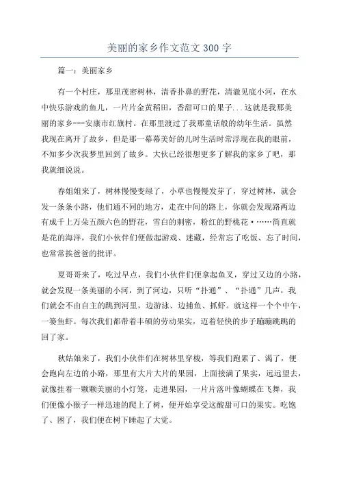 美丽的家乡作文范文300字