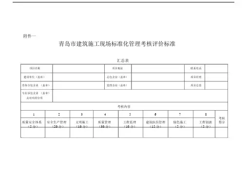 青岛市建筑施工现场标准化管理考核评价标准.doc.doc