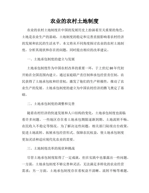 农业的农村土地制度