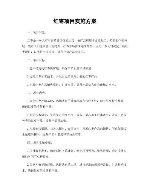 红枣项目实施方案