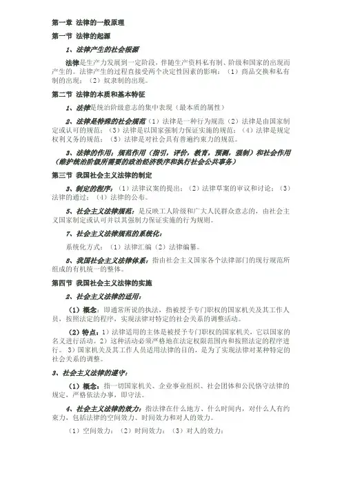 法学概论重点知识