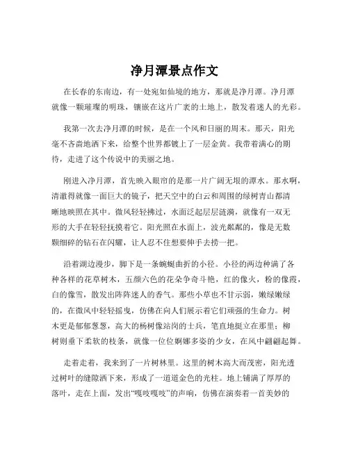 净月潭景点作文
