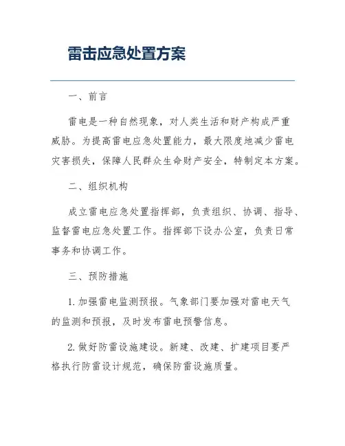雷击应急处置方案