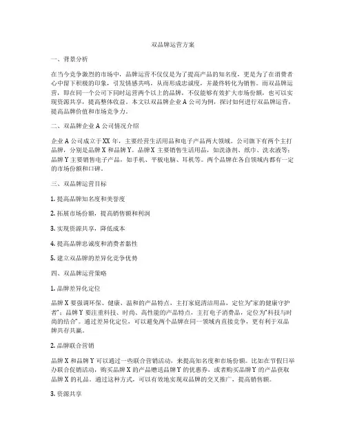 双品牌运营方案