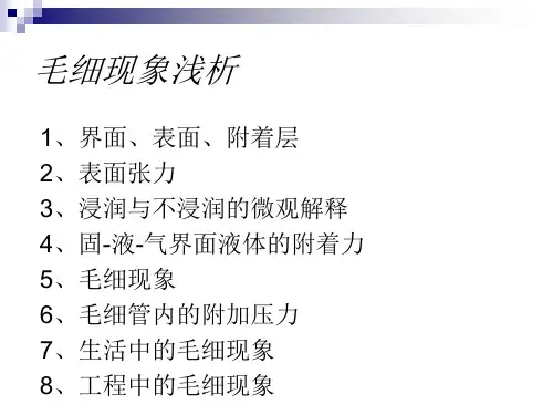 毛细现象浅析