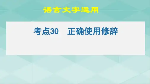 2023届高考语文二轮复习考点30语言文字运用之正确使用修辞(PPT)课件29张