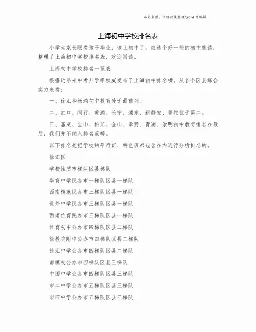 上海初中学校排名表.doc