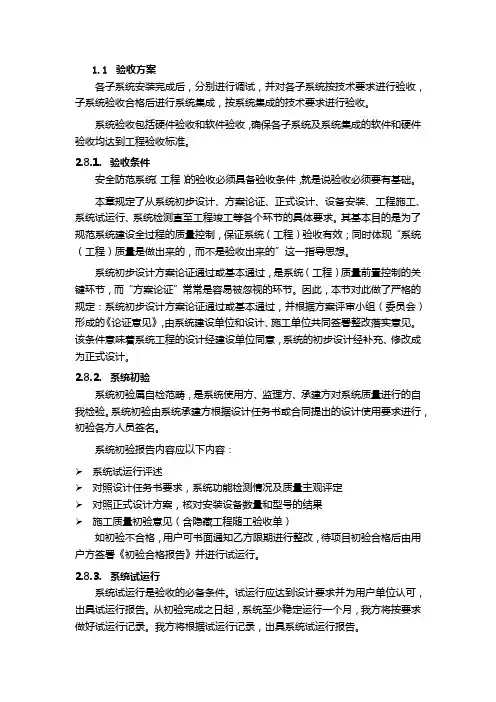 视频监控验收方案