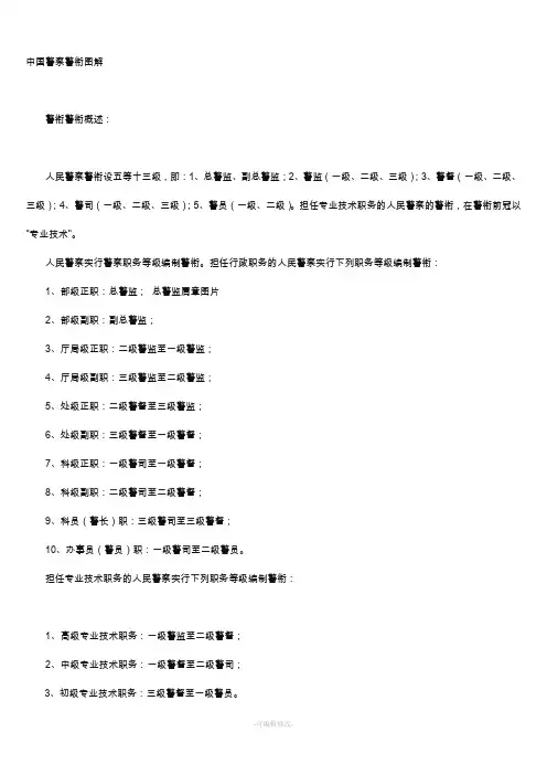 中国警察警衔图解