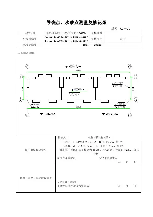 04 导线点、水准点测量复核记录
