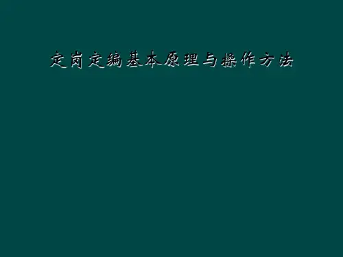 定岗定编基本原理与操作方法