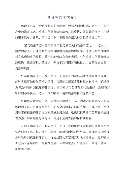 各种喷涂工艺介绍