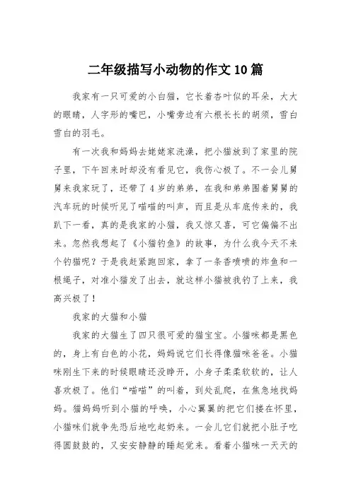 二年级描写小动物的作文10篇
