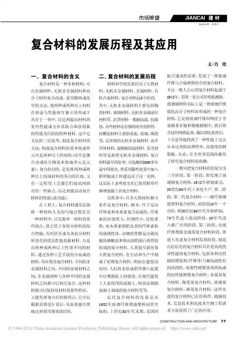 复合材料的发展历程及其应用