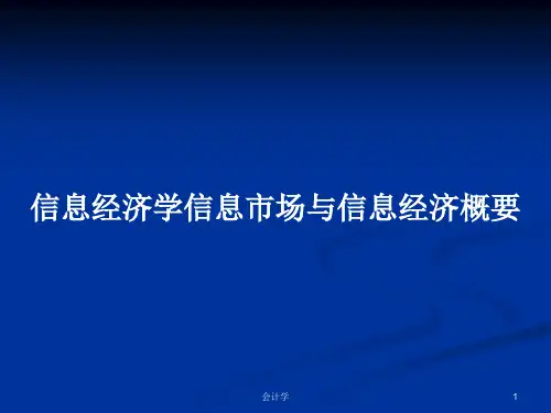 信息经济学信息市场与信息经济概要PPT学习教案