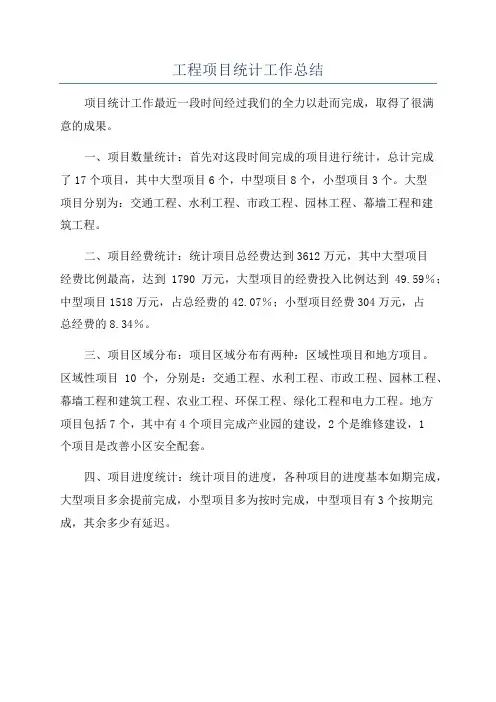 工程项目统计工作总结