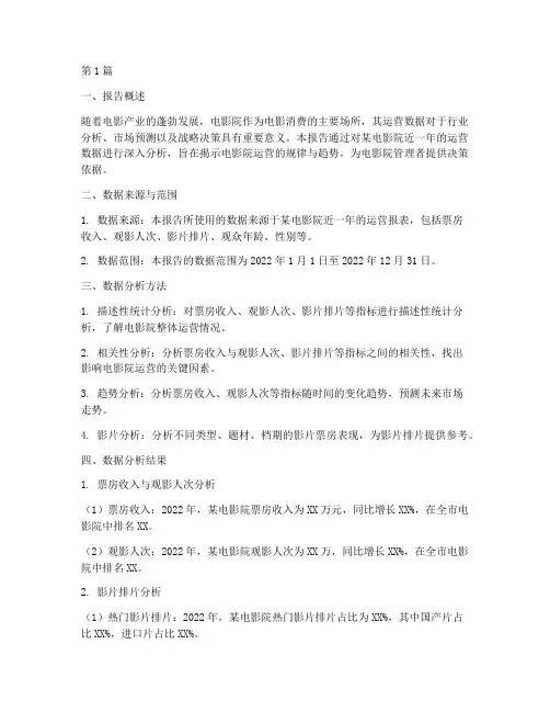 电影院数据分析报告模板(3篇)