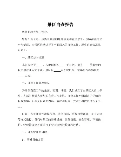 景区自查报告