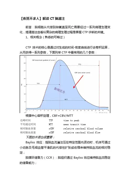 【夜班不求人】解读CT脑灌注