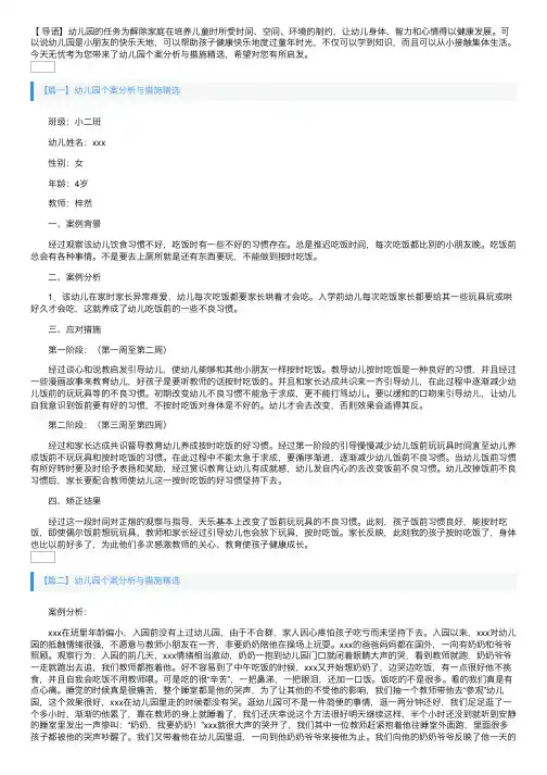 幼儿园个案分析与措施精选
