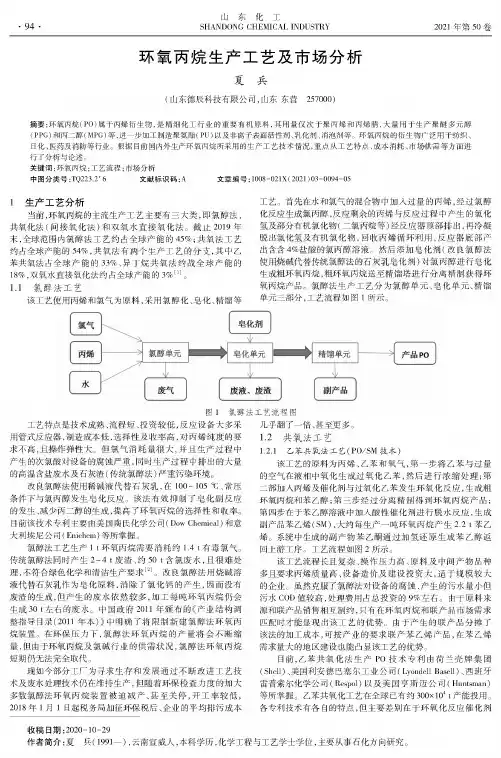 环氧丙烷生产工艺及市场分析