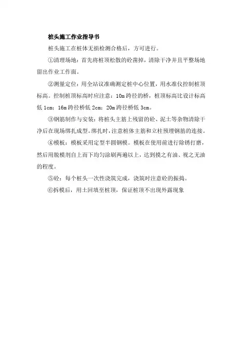 桩头施工作业指导书