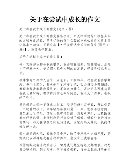关于在尝试中成长的作文