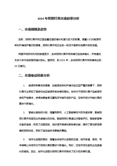 2024年照明灯具市场前景分析
