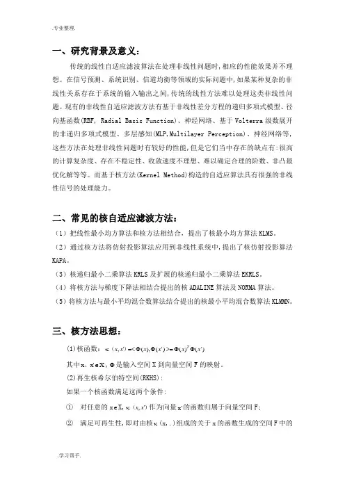 核自适应滤波总结报告