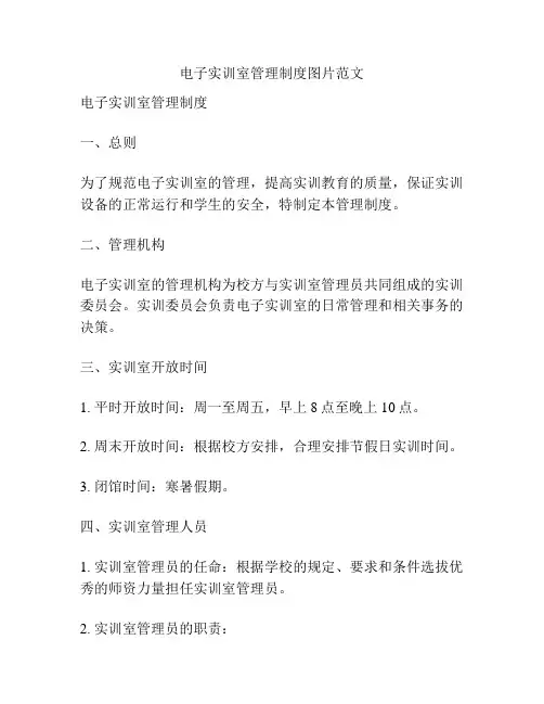 电子实训室管理制度图片范文