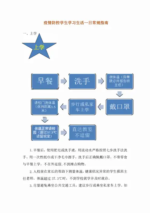最新中学疫情防控学生学习生活一日常规指南(仅供参考)