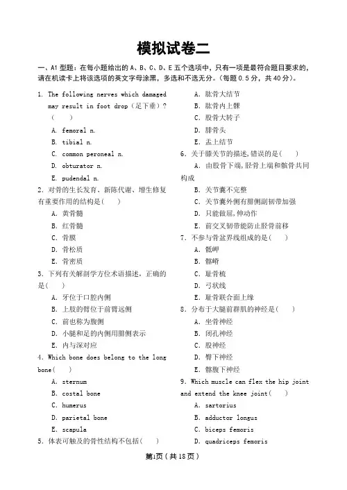 模拟试卷二