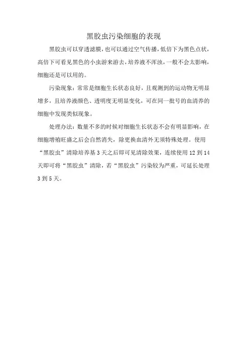 黑胶虫污染细胞的表现
