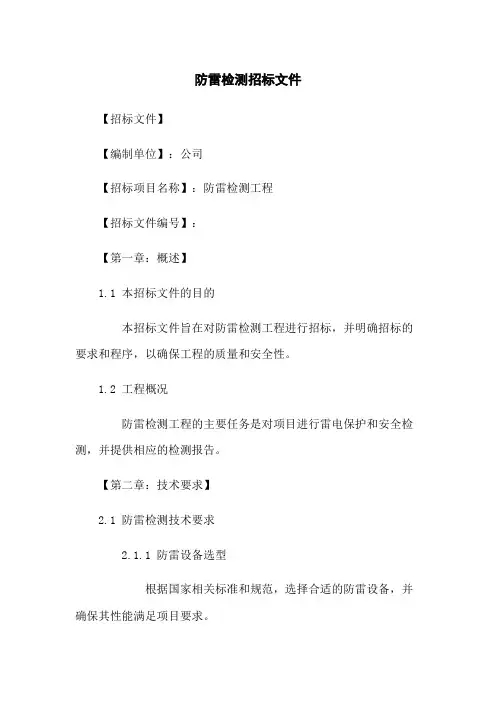 防雷检测招标文件