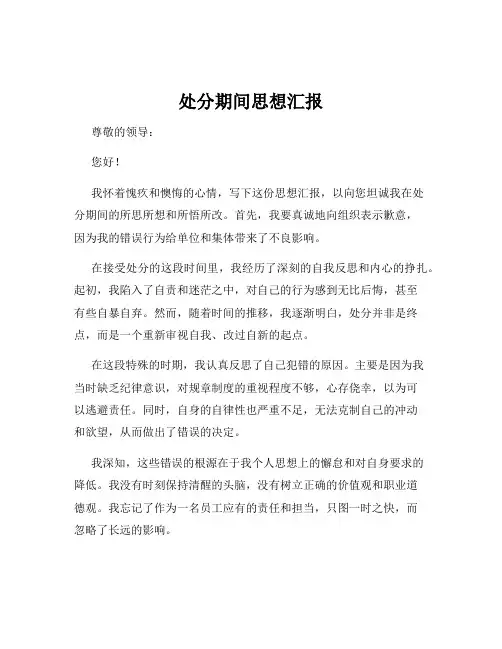 处分期间思想汇报