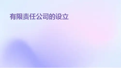 有限责任公司的设立PPT课件