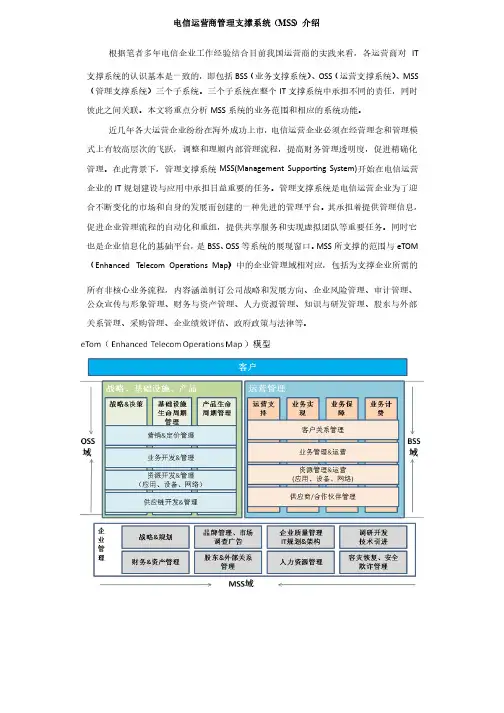 电信企业信息化管理系统介绍