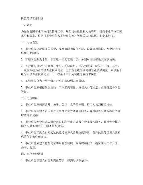 岗位等级工作制度
